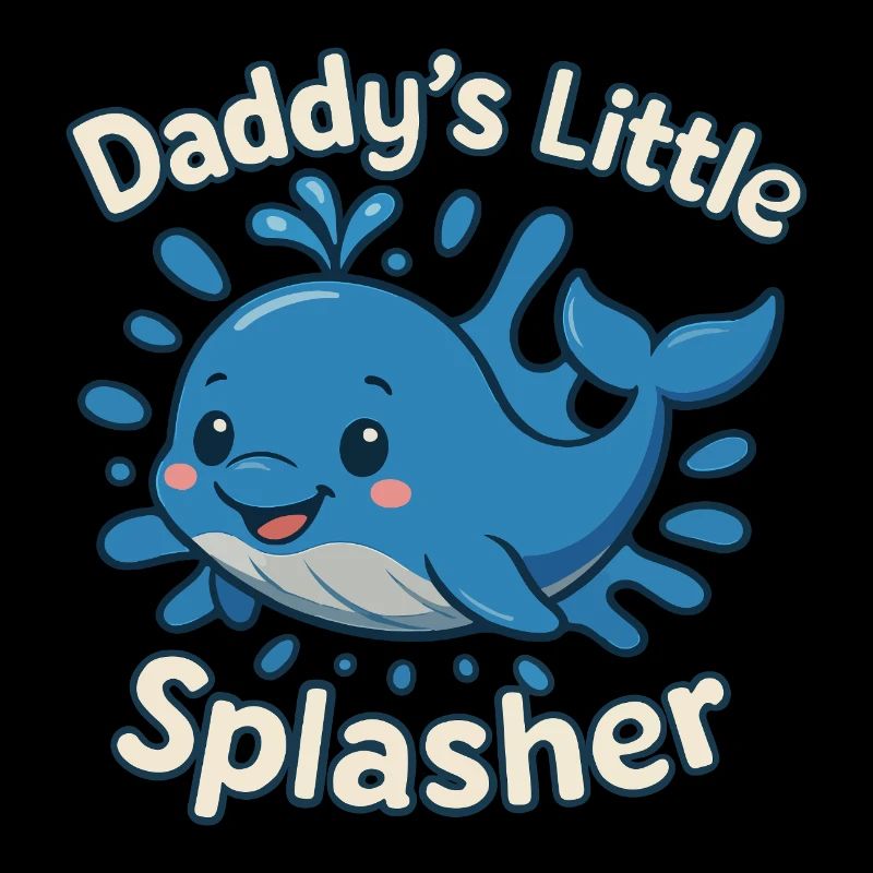 Papa petit éclaboussure mignon bébé baleine