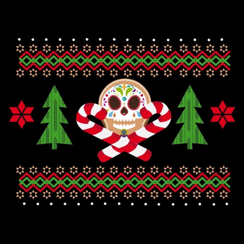 Gingerbread Man Sugar Skull Pattern for Christmas