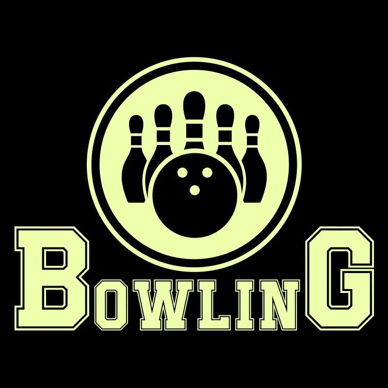 Retro Bowling Design in Neon Green