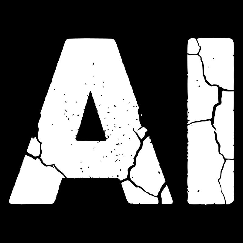 AI Artificial Intelligence Text Grunge Vektor