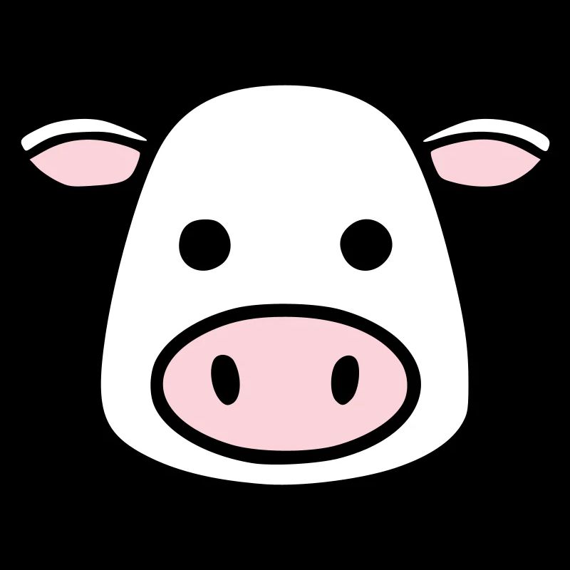 Süßer Kuh Kopf Gesicht Comic Vektor