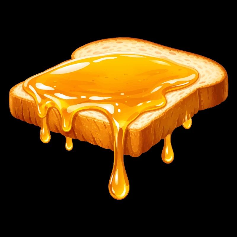 Illustration Honey on White Bread