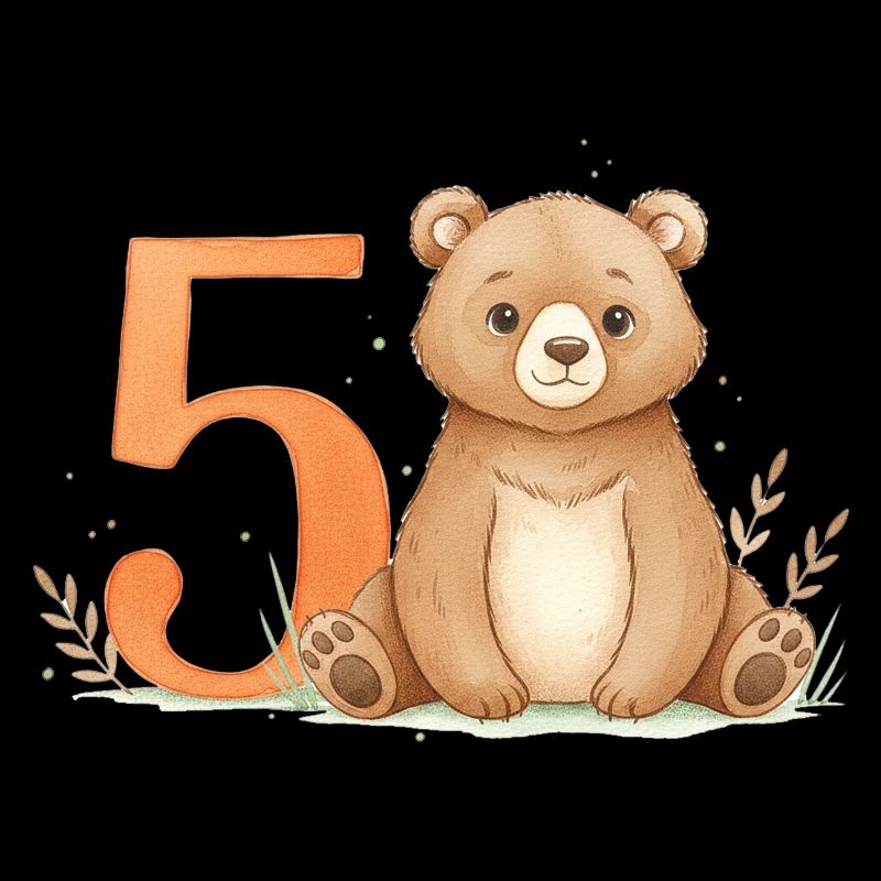 Little Bear with Number Five