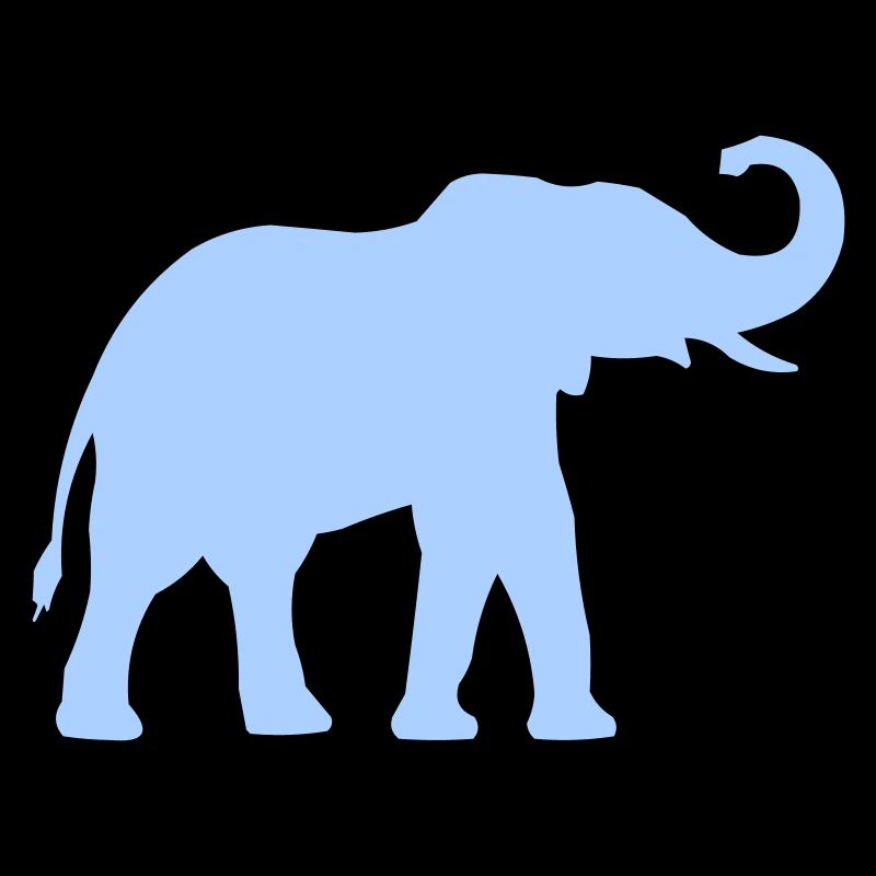 Blauer Elefantenumriss
