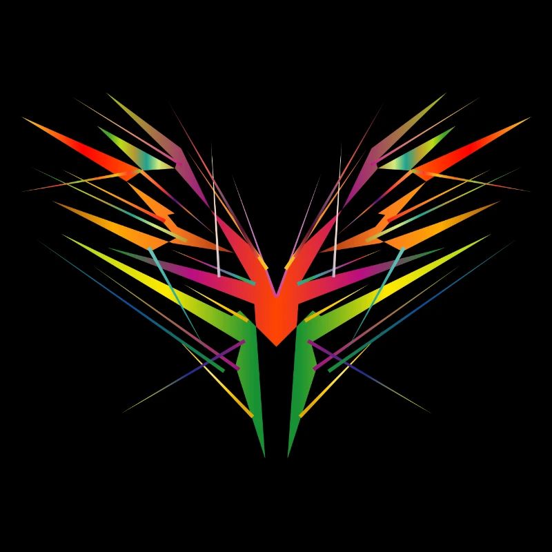 forme d’aile abstraite colorée