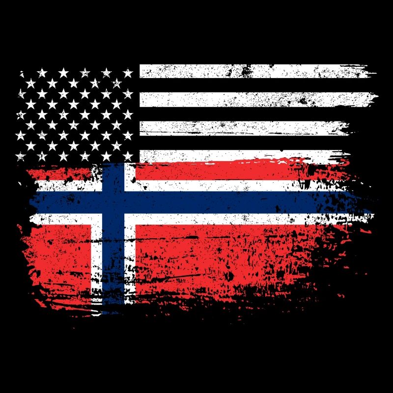Grunge États-Unis Norvège Drapeau Mash