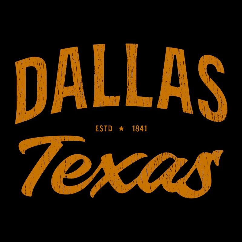 Dallas Texas Vintage Script 1841
