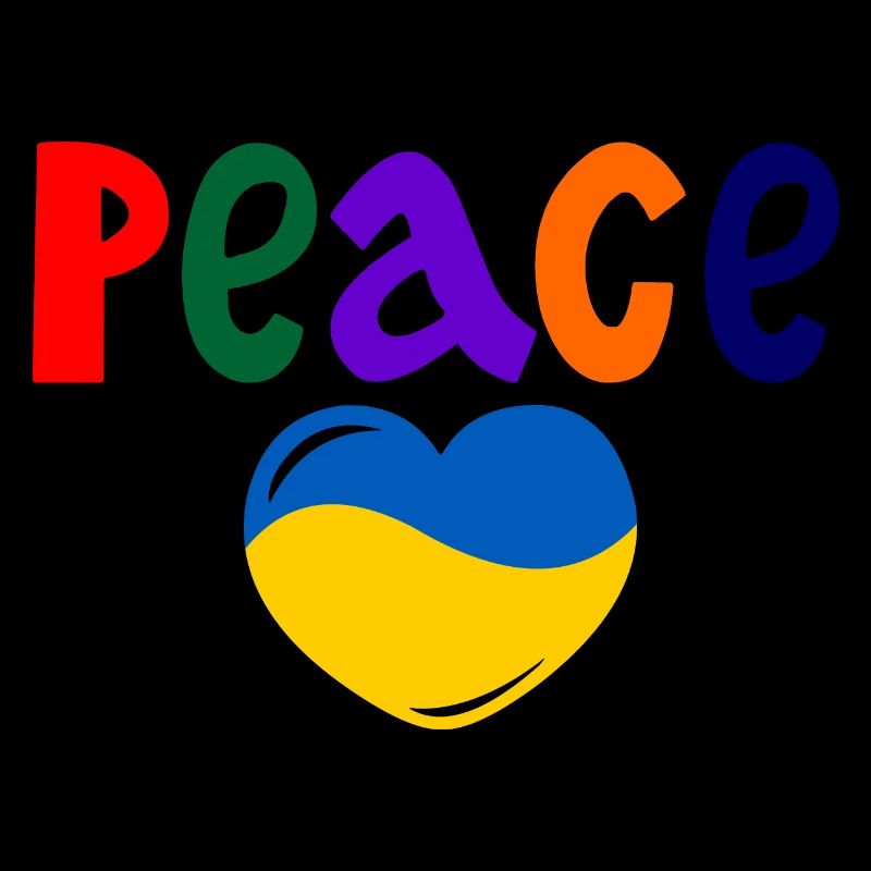 Heart peace for Ukraine colored Peace
