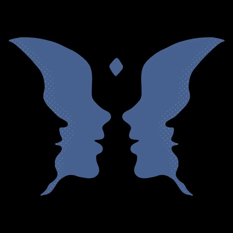 Küssende Gesichter oder ein Schmetterling