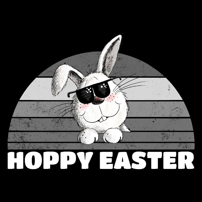 Retro Hoppy Easter Cool Easter Bunny Easter Saying