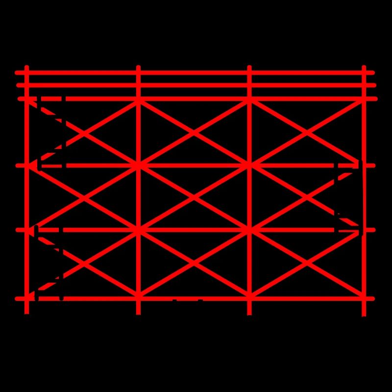 Échafaudage rouge avec marches noires conception de construction