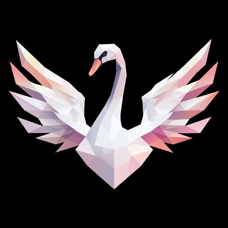 Geometric Swan with Pastel Colors