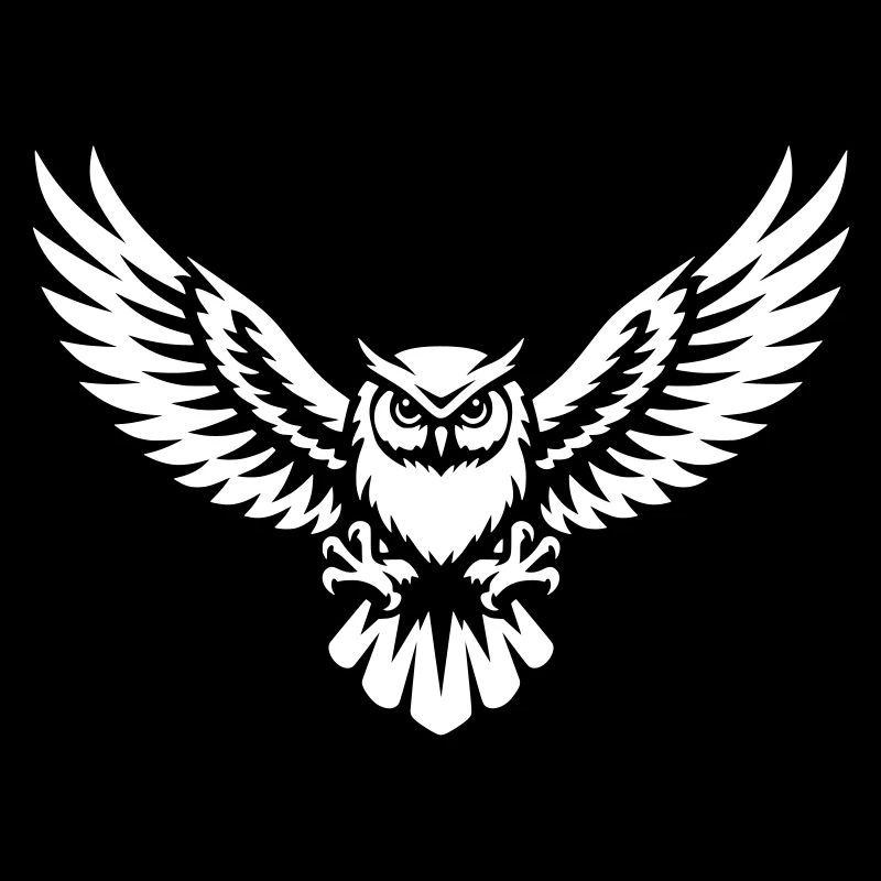 Hibou aux ailes déployées