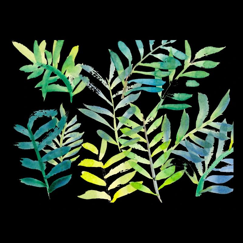 Branches de feuilles aquarelles