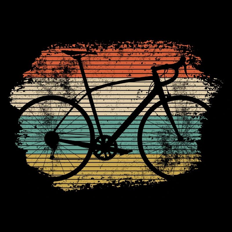 Silhouette de vélo arc-en-ciel rétro