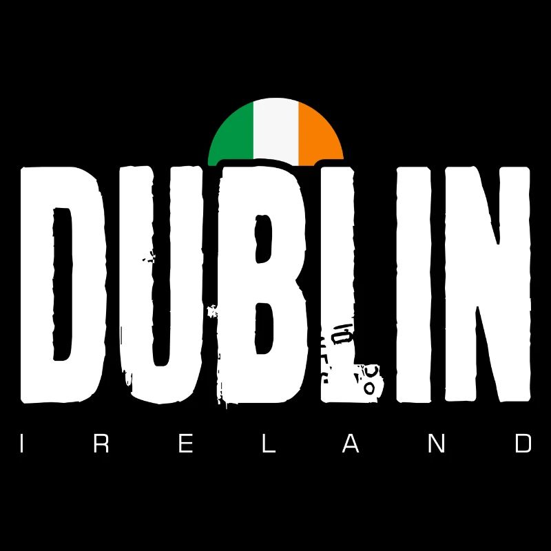 Dublin Bold Wordmark Irish Flag