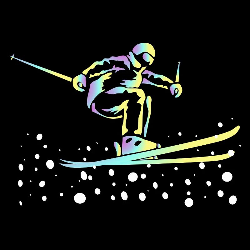 Neon Gradient Ski Jumping