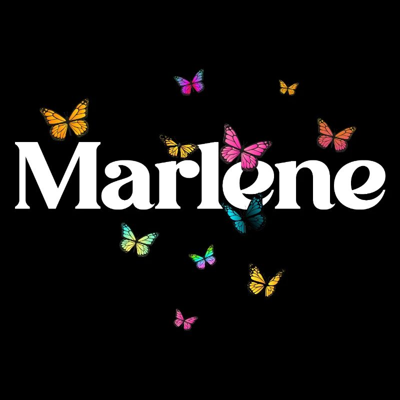 Schöner Mädchenname mit Schmetterlingen MARLENE