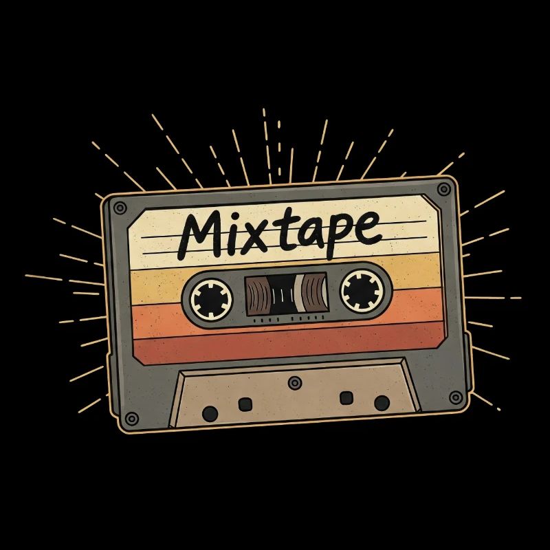 Cassette de mixtape rétro
