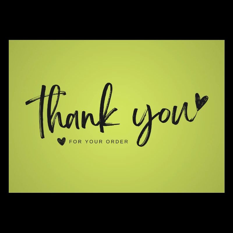 Thank You Script on Lime Green