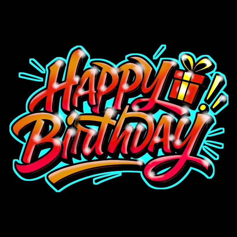 Graffiti HAPPY BIRTHDAY Name gift ideal
