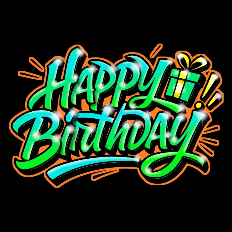 Graffiti HAPPY BIRTHDAY Name gift ideal