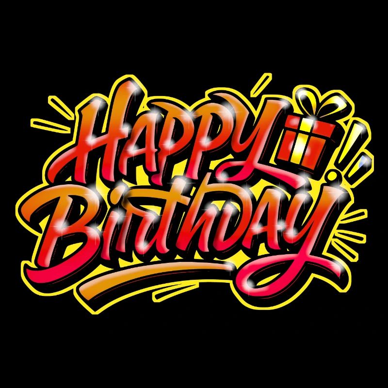 Graffiti HAPPY BIRTHDAY Name gift ideal
