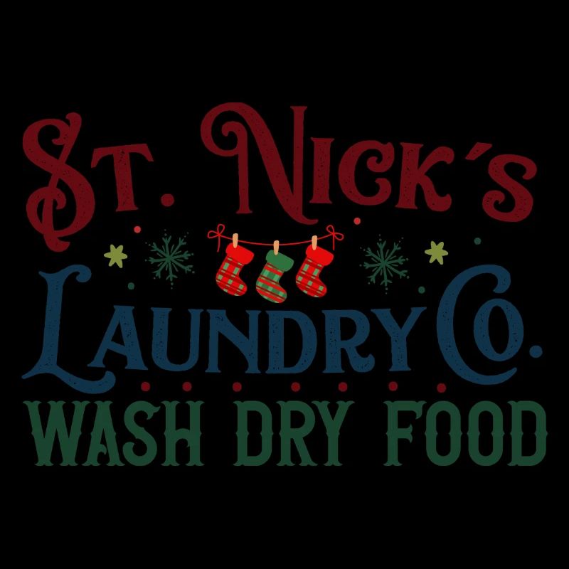 Logo festif de St Nick’s Laundry Co.