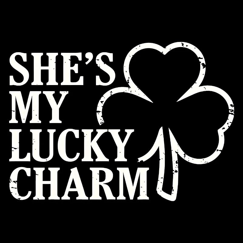 She's My Lucky Charm Distressed Shamrock