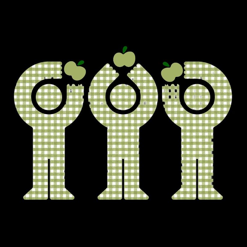 Green Gingham Minis Apple Figures