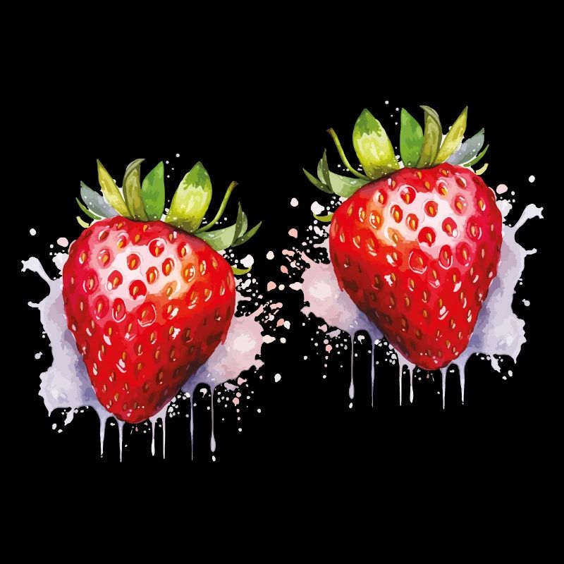 Water-coloured strawberries