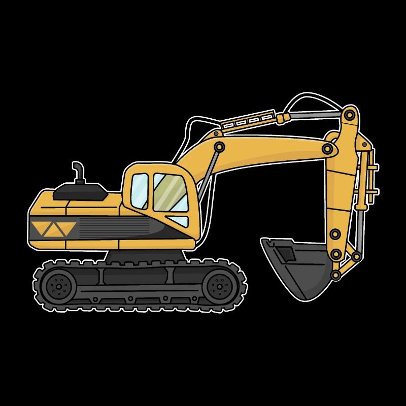 Excavator, construction site