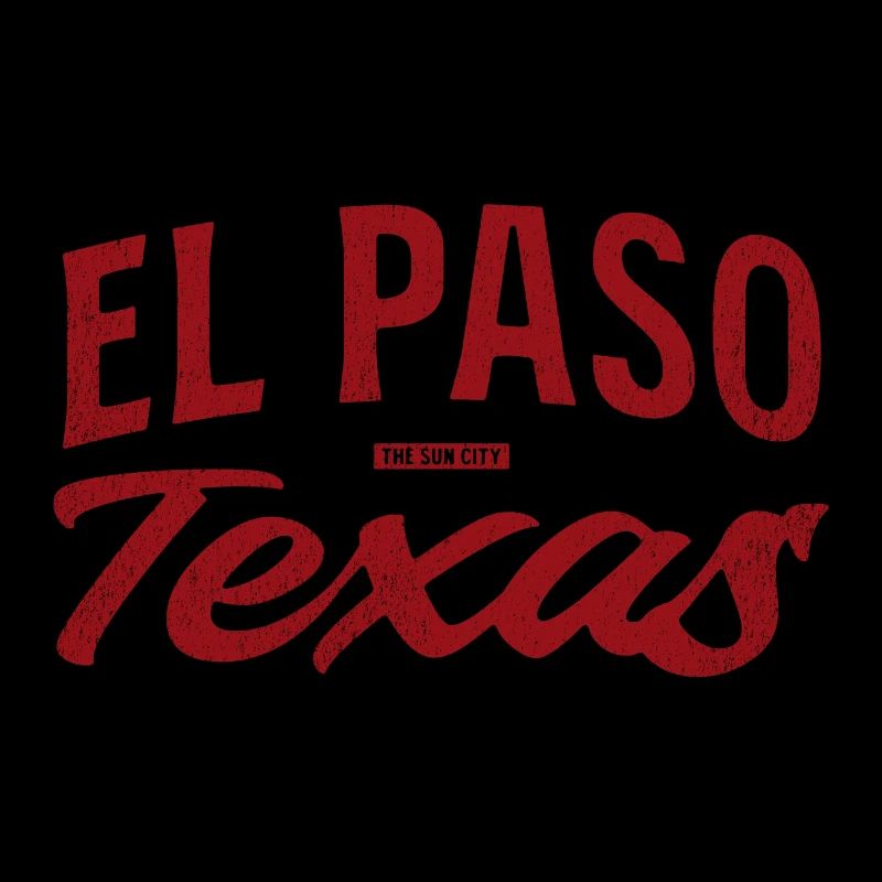 El Paso Texas Retro Script