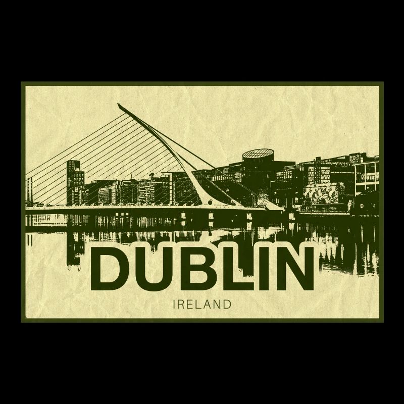 Dublin Skyline Vintage Print