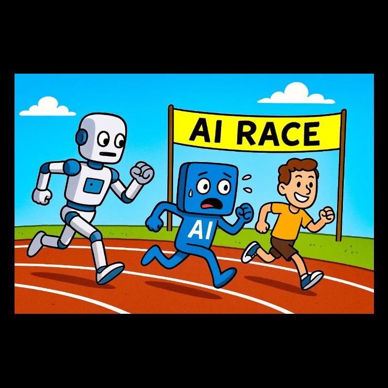 IA course course dessin animé