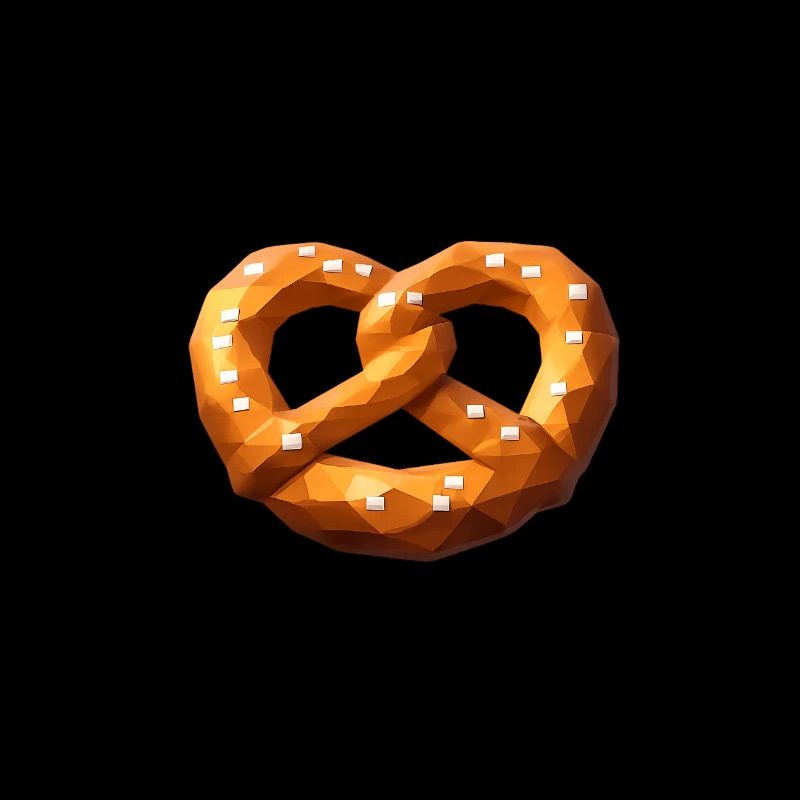 Low Poly Orange Polygonale Brezel