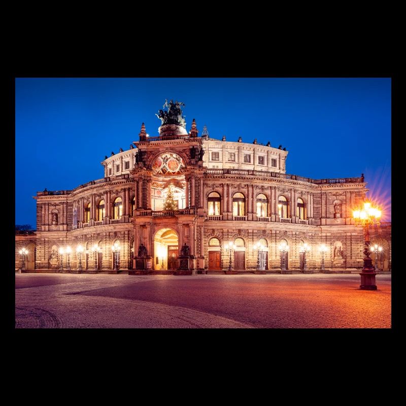 Dresden Semperoper in the evening light