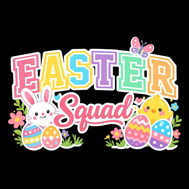 Easter Squad Colorful Eggs Chick