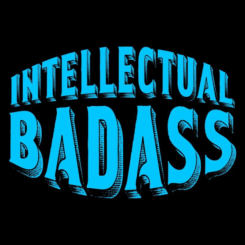 Art typographique rétro rétro Blue Intellectual Badass