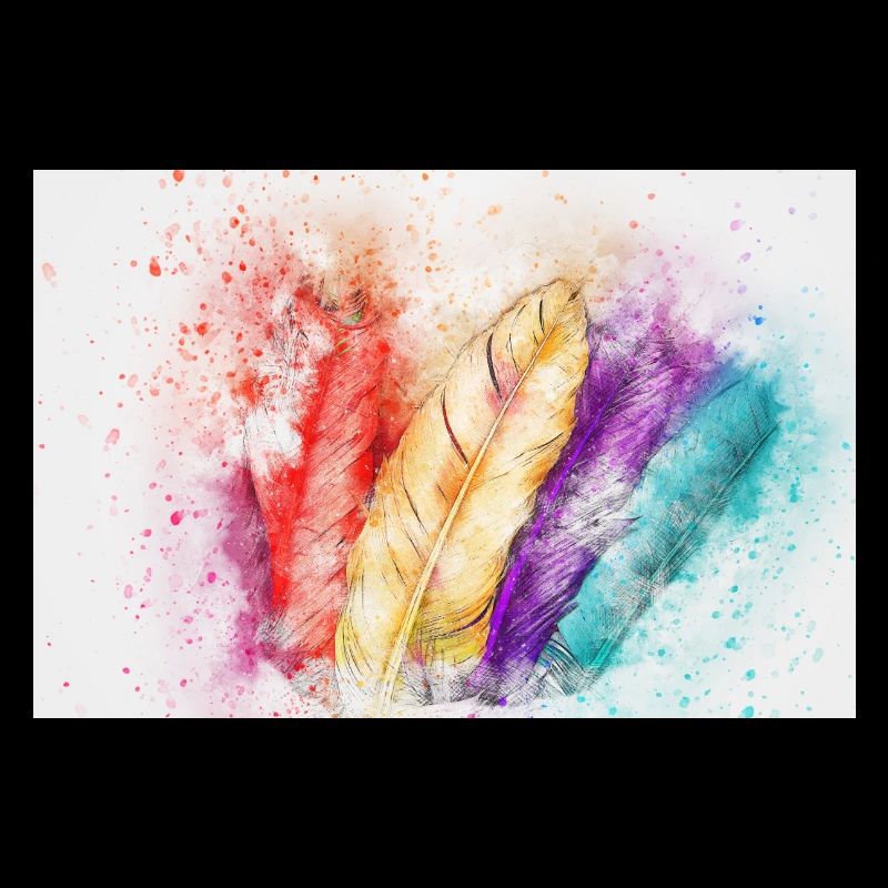 Colorful feather art