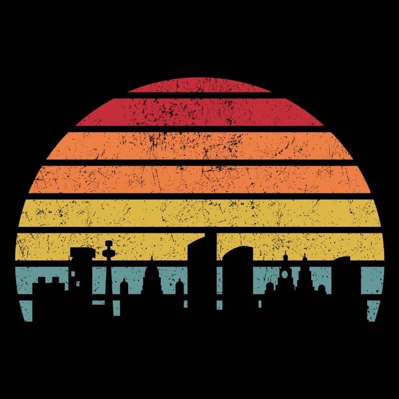 Sunset Skyline Gradient Stripes