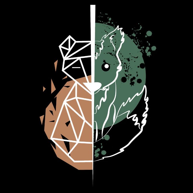 Fox vs origami white drawing