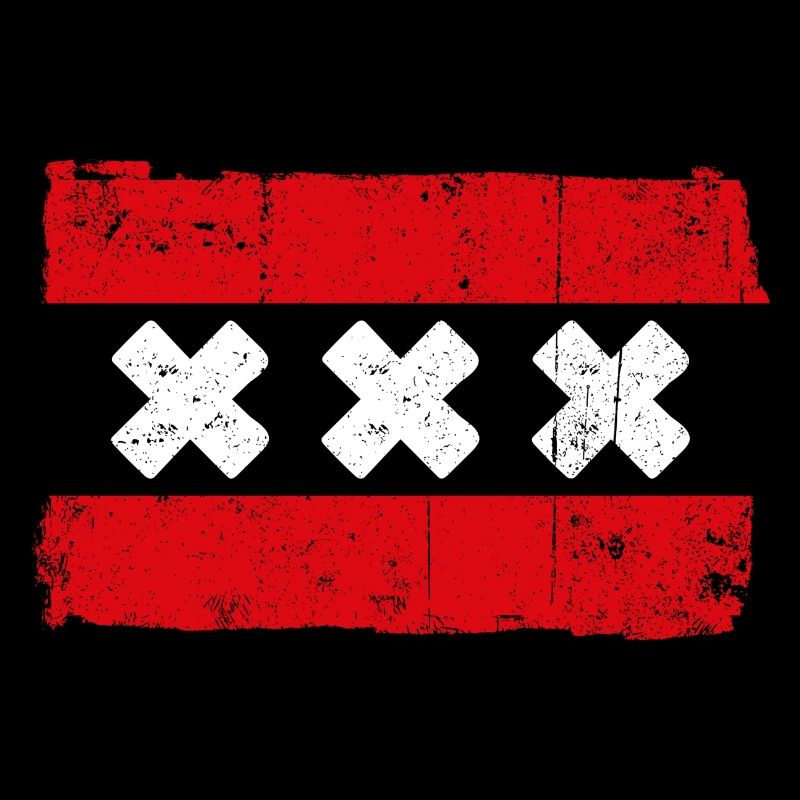 Drapeau à rayures rouges avec X blanc