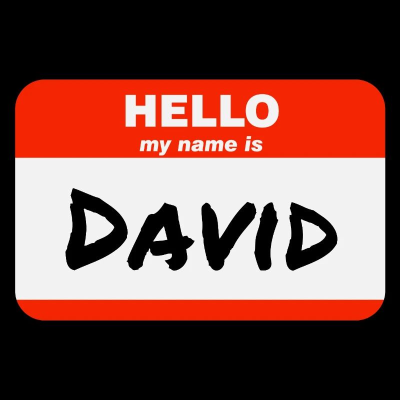 Hello My Name Is David Label Name Tag