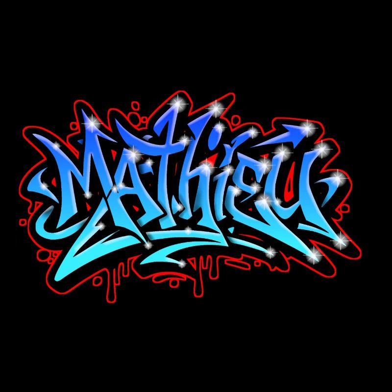 Mathieu Graffiti Neon Druckbar auf Textil