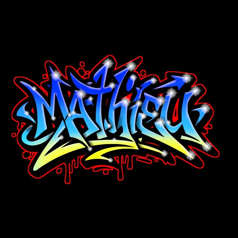Mathieu Graffiti imprimable bleu jaune