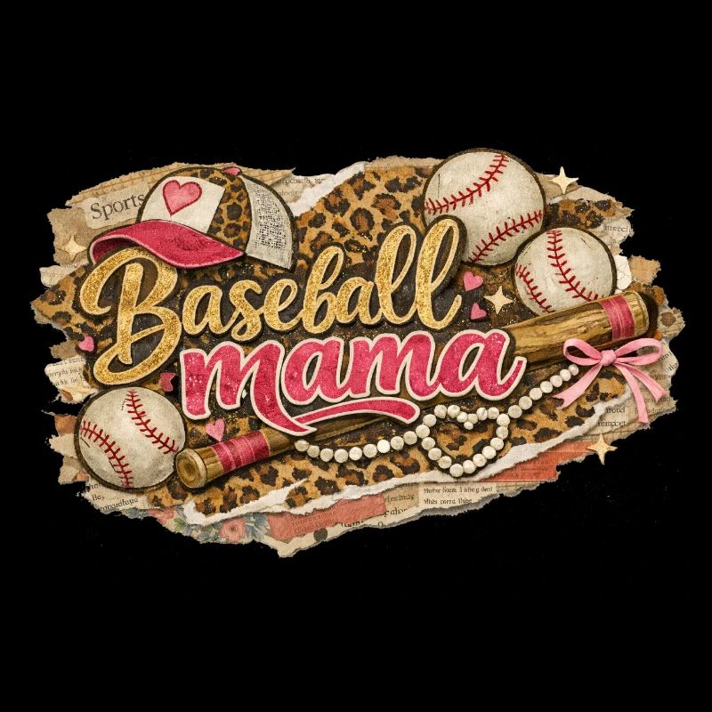 Baseball Mama Leopard - Grunge Western Style