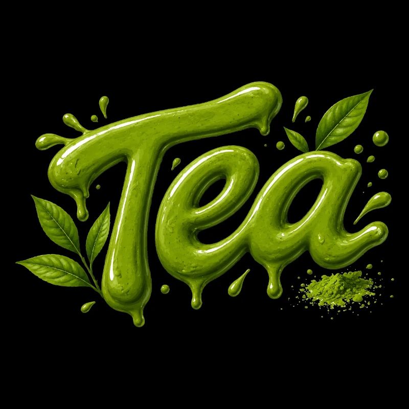 Typographie du thé Conception du matcha