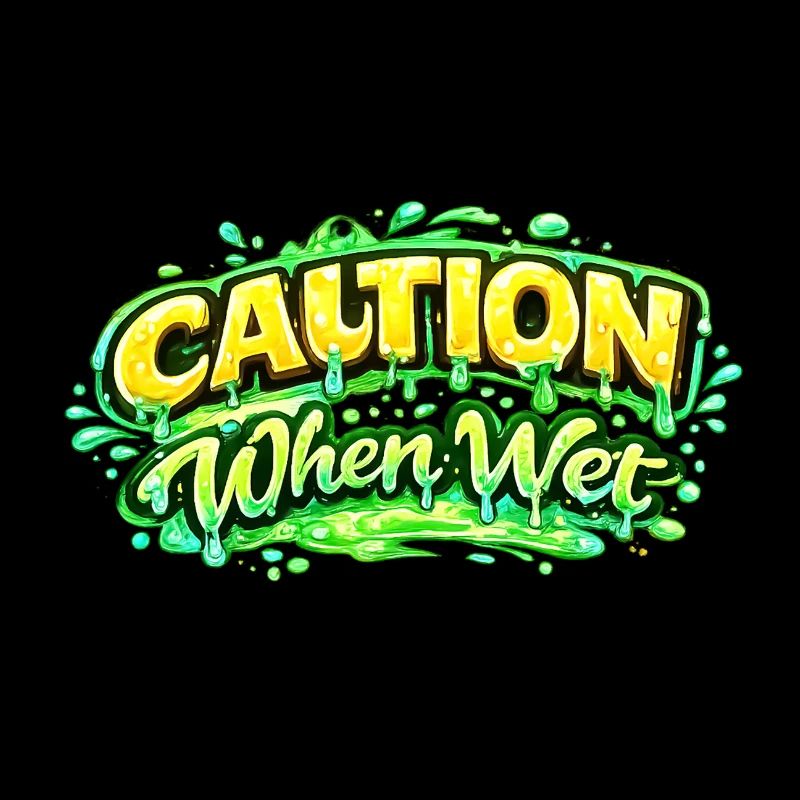 Caution When Wet Funny Flirty Statement Tee pun sp
