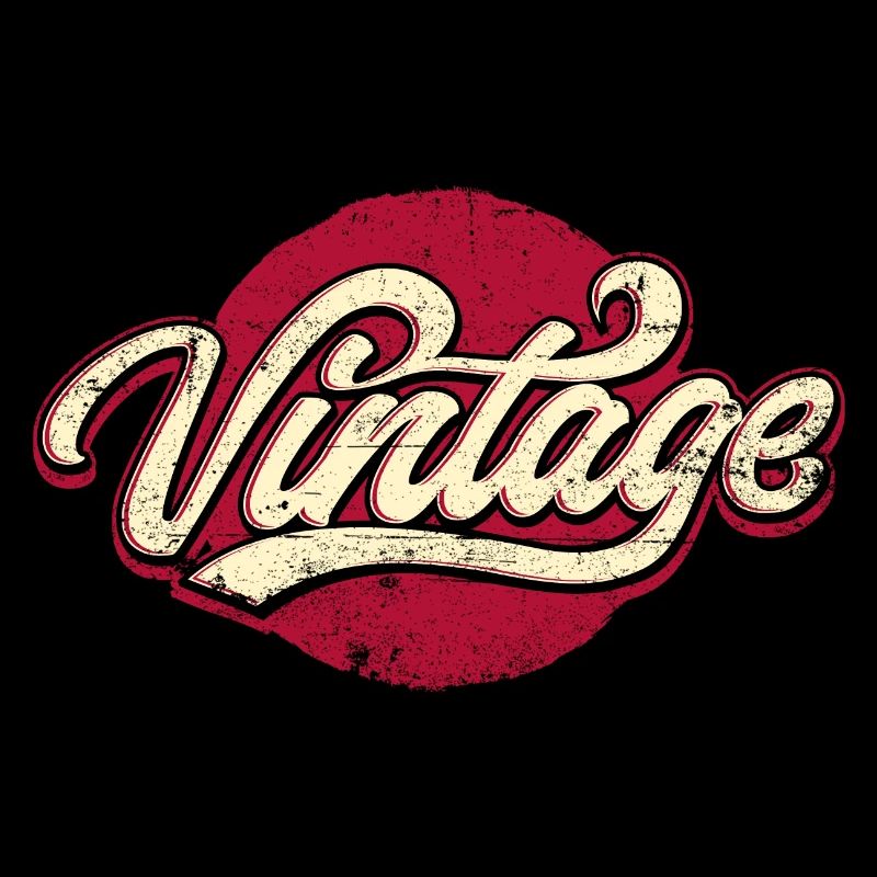 Vintage Script on Bold Red Circle